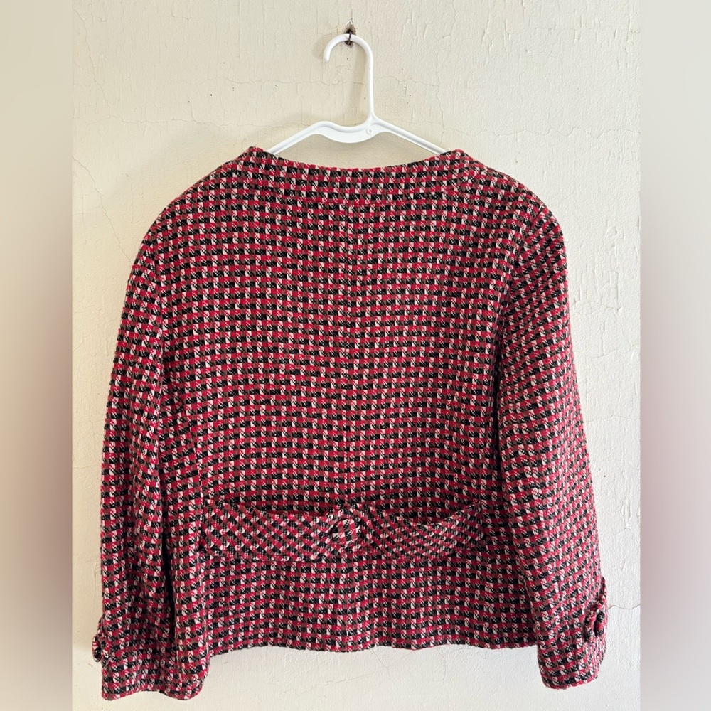LOFT by Ann Taylor gorgeous plaid wool blend jacket with 2 front pockets Size 14 - Picture 2 of 5